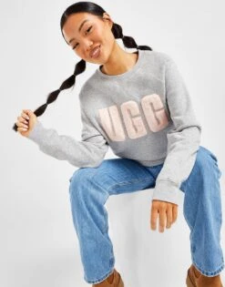 UGG Sweatshirt Fuzzy Logo Crew Femme