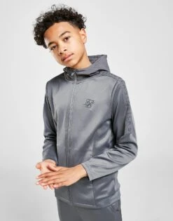 SikSilk Alloy Full Zip Hoodie Junior -Sport Vêtements Magasin jd 510465 c