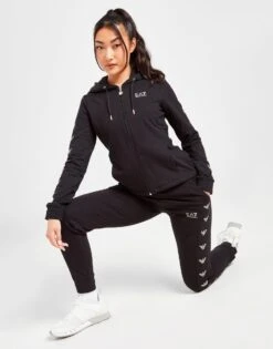 Emporio Armani EA7 Sweat à Capuche Zippé Eagle Femme