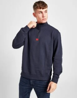 HUGO Sweatshirt Zippé Logo Carré Durty Logo Homme