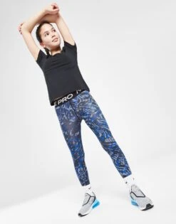 Nike Girls' Fitness Pro All Over Print Tights Junior -Sport Vêtements Magasin jd 620480 c