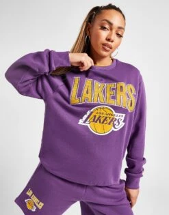New Era Sweatshirt NBA LA Lakers Pinstripe Femme