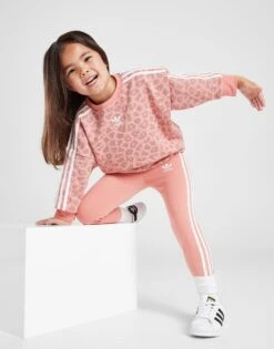 Adidas Originals Ensemble Sweat-shirt Ras-du-cou Et Legging Imprimé Animal Intégral