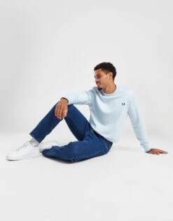 Fred Perry Sweatshirt Double Liseré Crew Homme