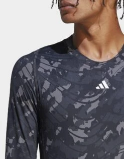 Adidas T-shirt D'entraînement à Manches Longues Imprimé Intégral Techfit -Sport Vêtements Magasin jd HS9797 d