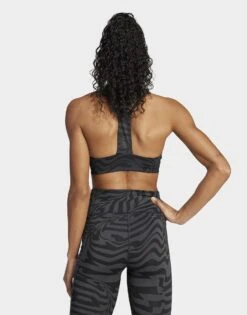 Adidas Brassière 3 Bandes Jacquard AeroImpact Training Maintien Léger -Sport Vêtements Magasin jd HZ1513 c