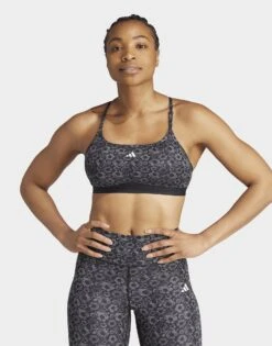 Adidas Brassière Imprimé Floral Aeroreact Training à Maintien Léger