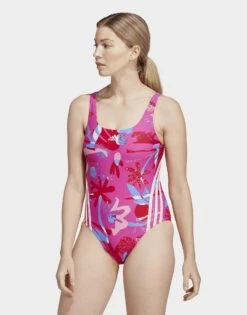 Adidas Maillot De Bain à Fleurs 3-Stripes