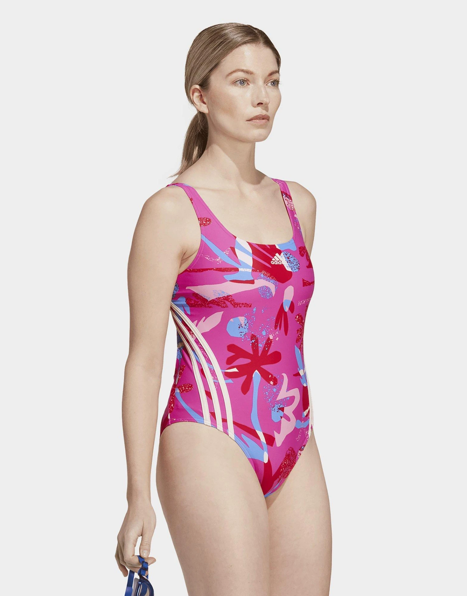 Adidas Maillot De Bain à Fleurs 3-Stripes 2 Adidas Maillot De Bain à Fleurs 3-Stripes – Image 2